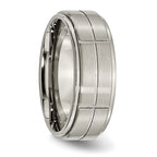 Chisel Titanium Brushed Center Block Design 8mm Ridged Edge Band