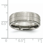 Chisel Titanium Brushed Center Block Design 8mm Ridged Edge Band