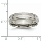 Chisel Titanium Brushed and Polished 6mm Grooved Band
