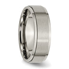 Chisel Titanium Brushed Center 7mm Ridged Edge Band