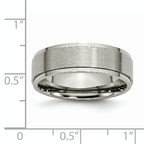 Chisel Titanium Brushed Center 7mm Ridged Edge Band