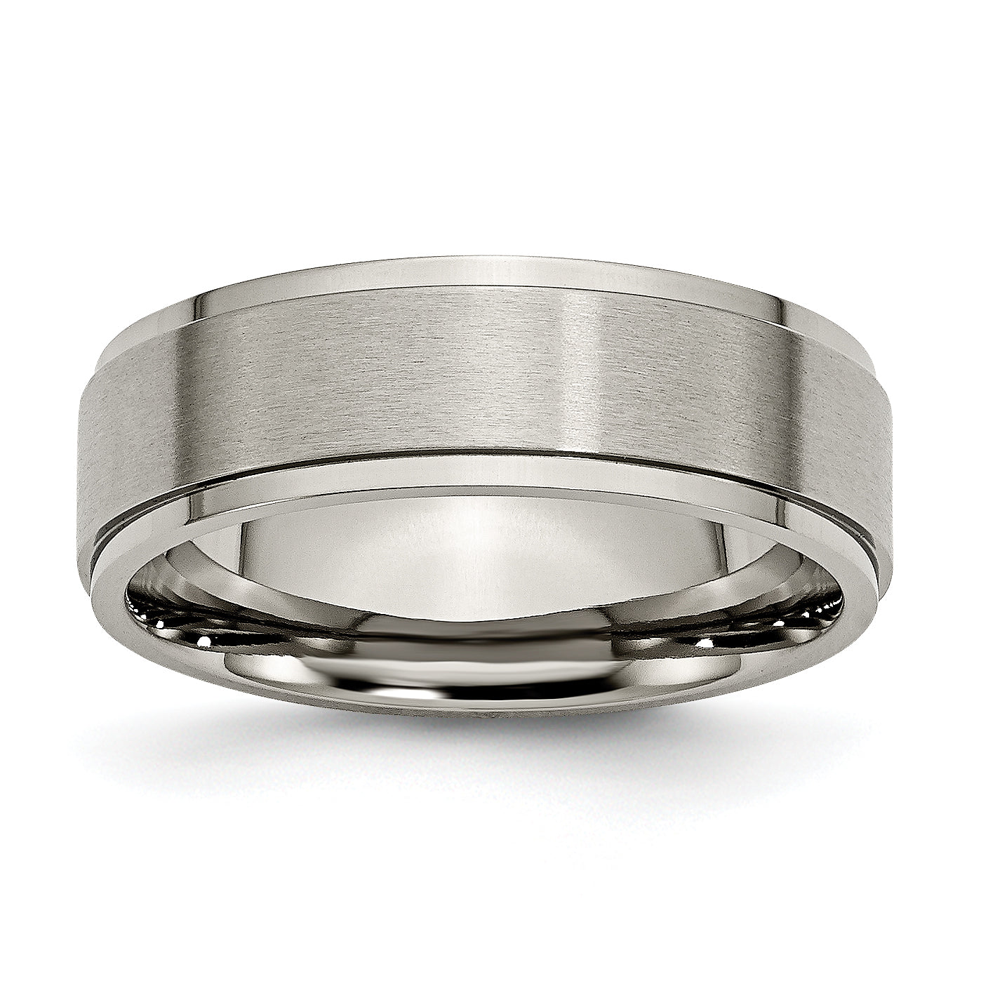 Chisel Titanium Brushed Center 7mm Ridged Edge Band Main image