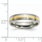 Chisel Titanium Brushed with 14k Gold Inlay 5mm Band