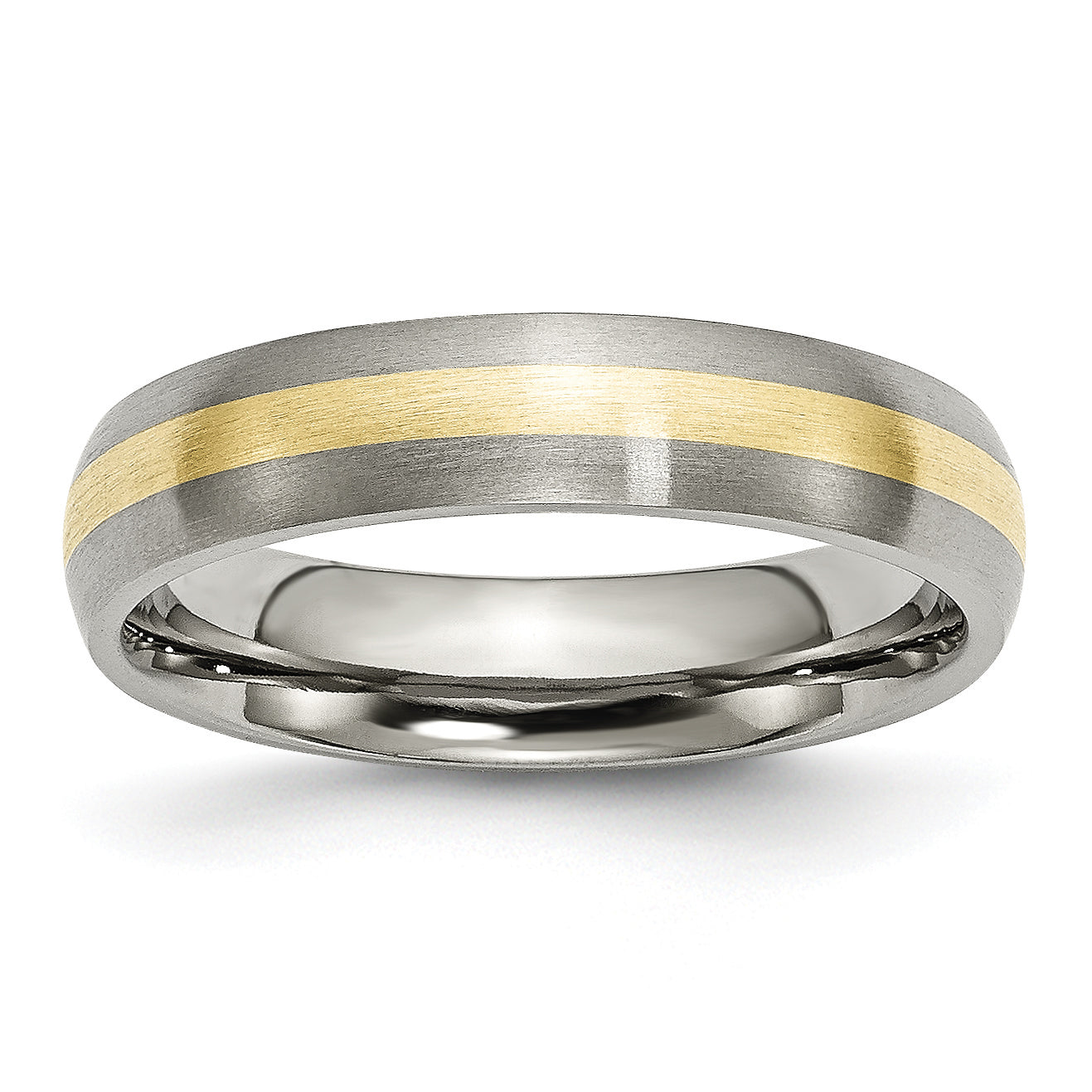 Chisel Titanium Brushed with 14k Gold Inlay 5mm Band Main image