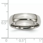 Chisel Titanium Polished 6mm Half Round Band