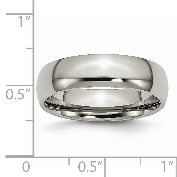 Chisel Titanium Polished 6mm Half Round Band
