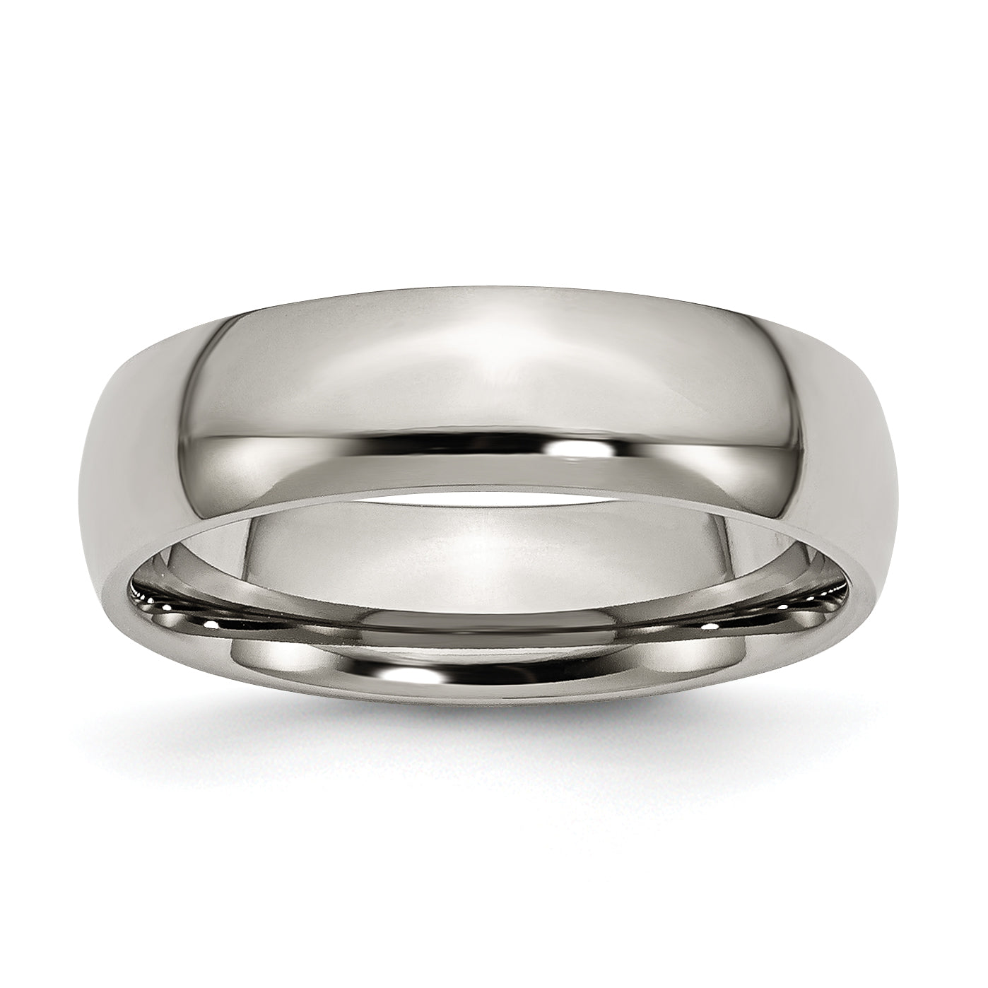 Chisel Titanium Polished 6mm Half Round Band Main image