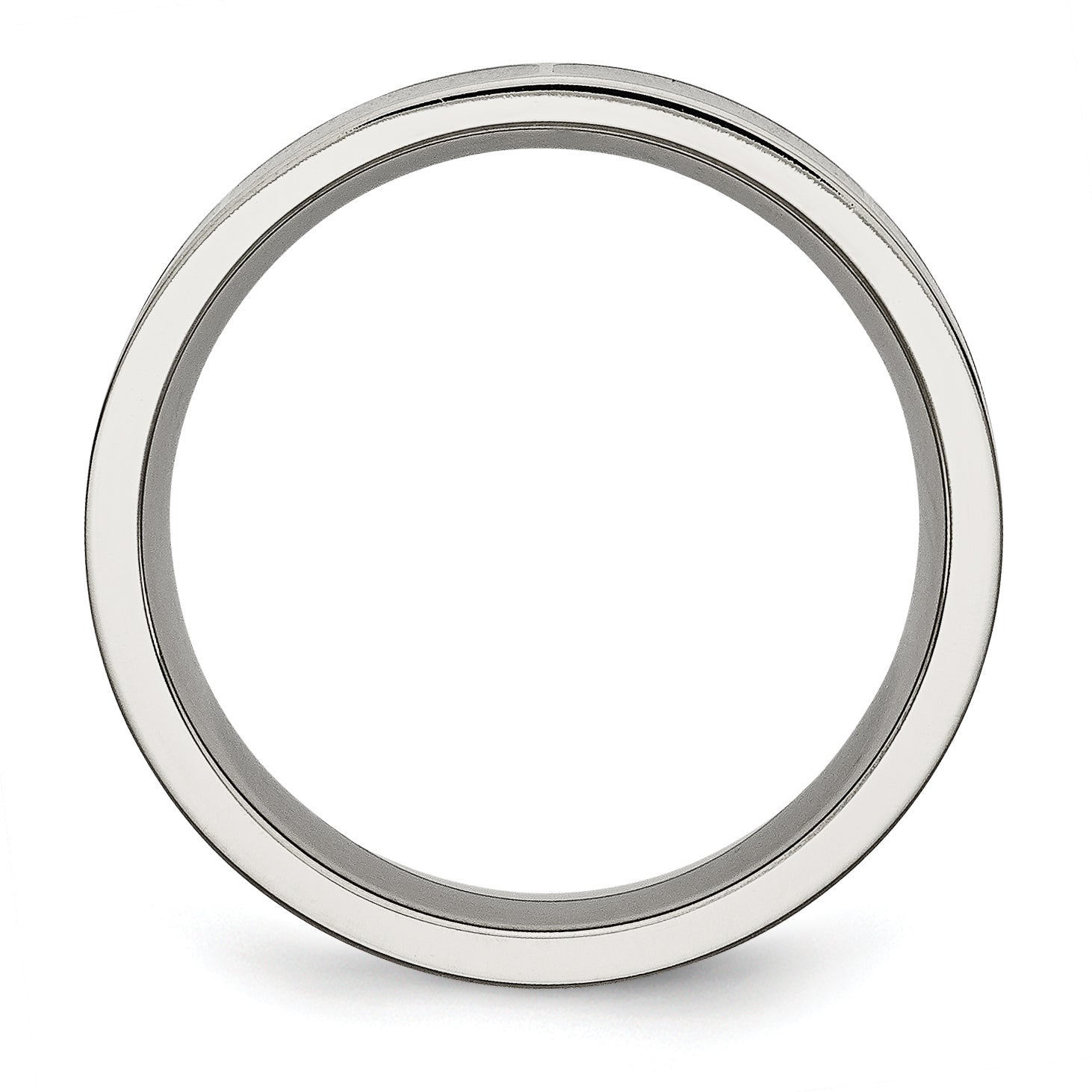 Black Enamel Wedding Band in Titanium, 6mm Secondary image