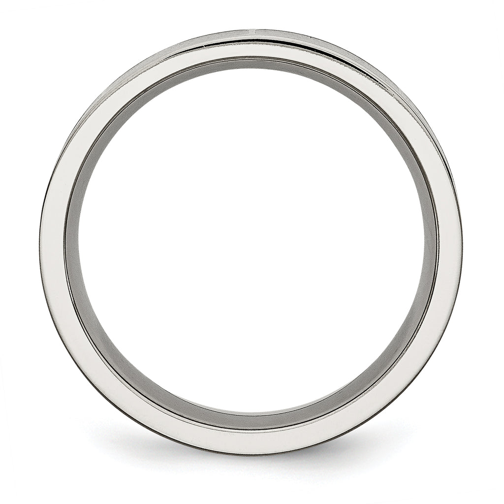 Chisel Titanium Polished Black Enamel 6mm Flat Band