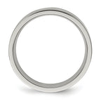 Chisel Titanium Brushed with Sterling Silver Inlay 6mm Flat Band