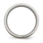 Chisel Titanium Antiqued and Brushed with 14k Gold Inlay 7mm Flat Band