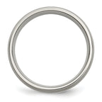 Chisel Titanium Brushed with Sterling Silver Inlay 6mm Band