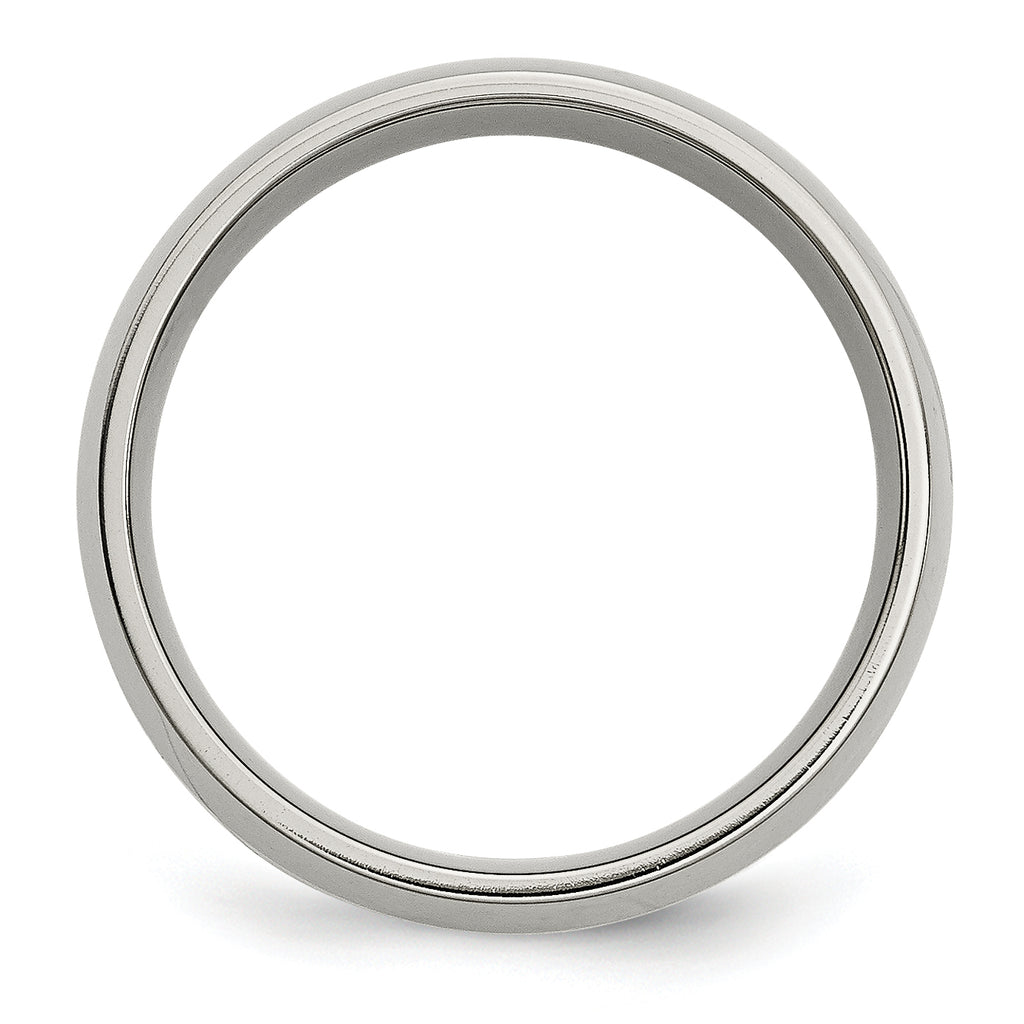Chisel Titanium Polished with 14k Gold Inlay 8mm Band
