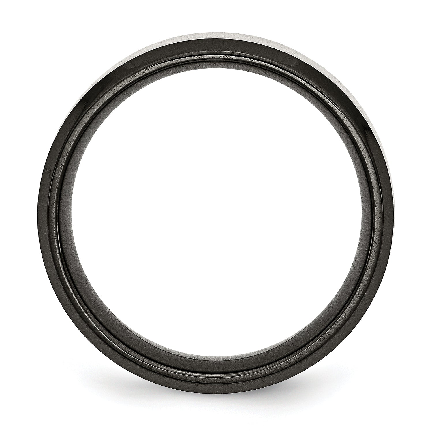 Beveled Edge Wedding Band in Black IP Titanium, 8mm Secondary image