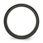 Chisel Titanium Brushed Center Black IP-plated 8mm Beveled Edge Band