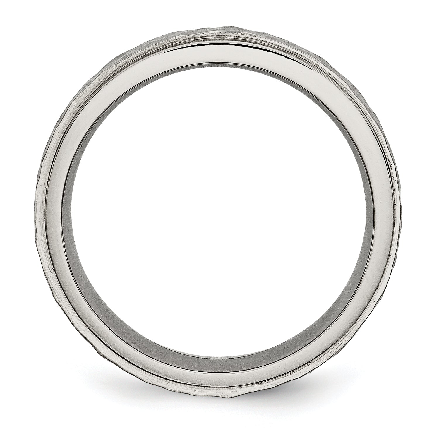 Hammered Comfort-Fit Wedding Band in Titanium, 6mm Secondary image