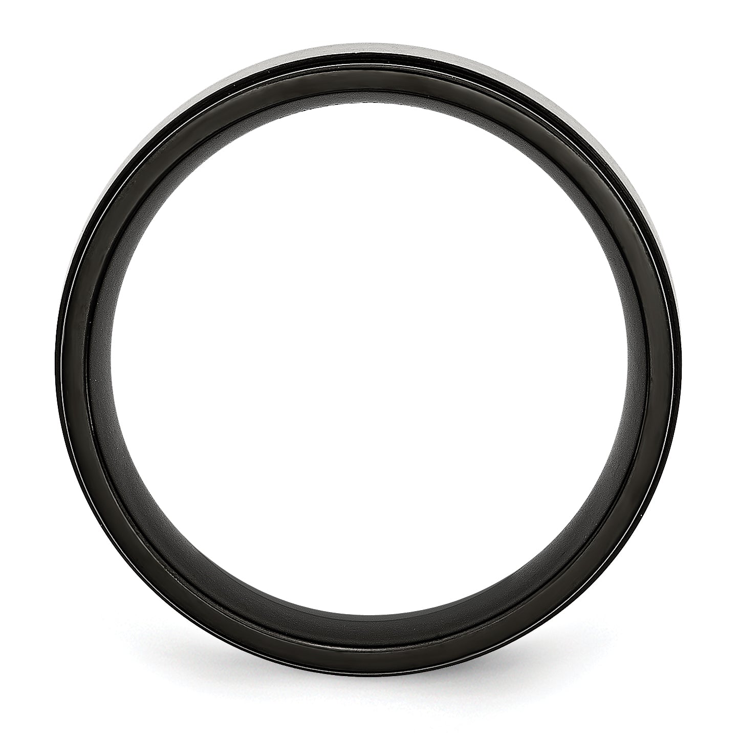 Beveled Edge Wedding Band in Titanium with Black IP, 8mm Secondary image