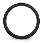 Chisel Titanium Brushed Center Black IP-plated 8mm Beveled Edge Band