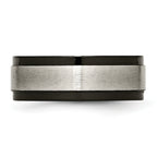 Chisel Titanium Brushed Center Black IP-plated 8mm Beveled Edge Band