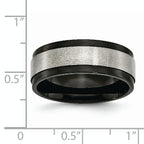 Chisel Titanium Brushed Center Black IP-plated 8mm Beveled Edge Band