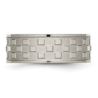Titanium Satin and Polished Checkered 8mm Band