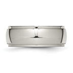 Chisel Titanium Polished 8mm Ridged Edge Band