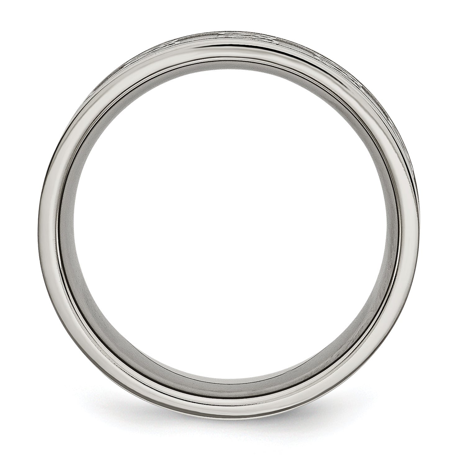 Chisel Titanium Brushed Center 8mm Scroll Design Band Secondary image