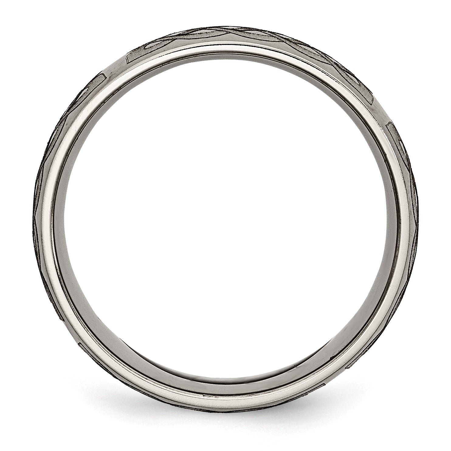 Chisel Titanium Brushed Celtic Laser Design 8mm Band Secondary image