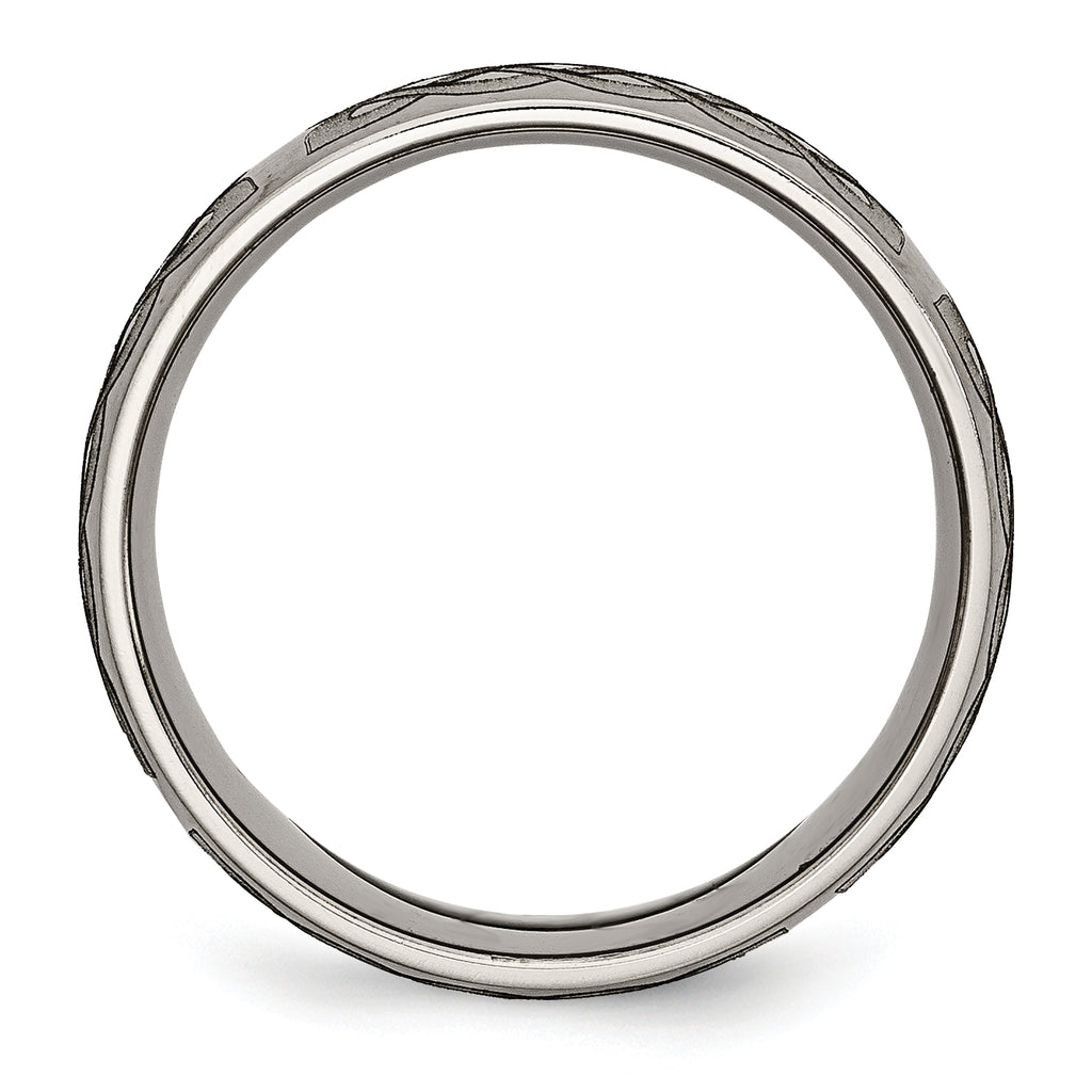 Chisel Titanium Brushed Celtic Laser Design 8mm Band