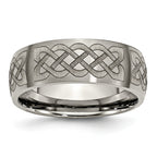 Chisel Titanium Brushed Celtic Laser Design 8mm Band