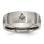 Chisel Titanium Brushed Masonic Laser Design 8mm Band