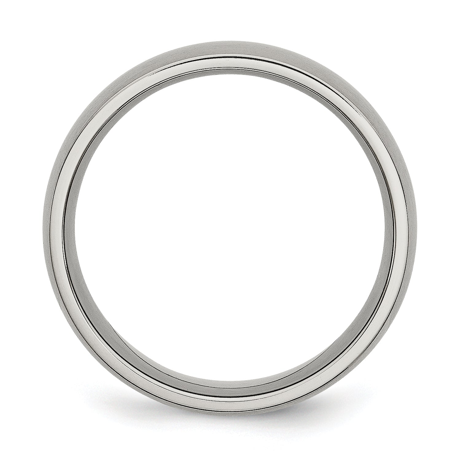 Brushed Half-Round Wedding Band in Titanium, 8mm Secondary image