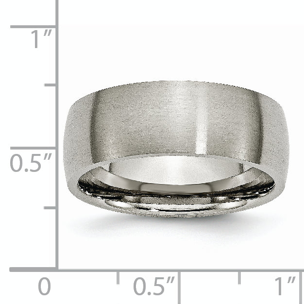 Chisel Titanium Brushed 8mm Half Round Band