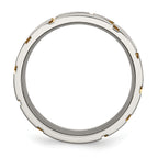 Chisel Titanium Brushed Yellow IP-plated 8mm Grooved Band
