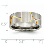 Chisel Titanium Brushed Yellow IP-plated 8mm Grooved Band