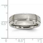 Chisel Titanium Brushed and Polished 6mm Grooved Edge Band