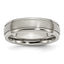 Chisel Titanium Brushed and Polished 6mm Grooved Edge Band