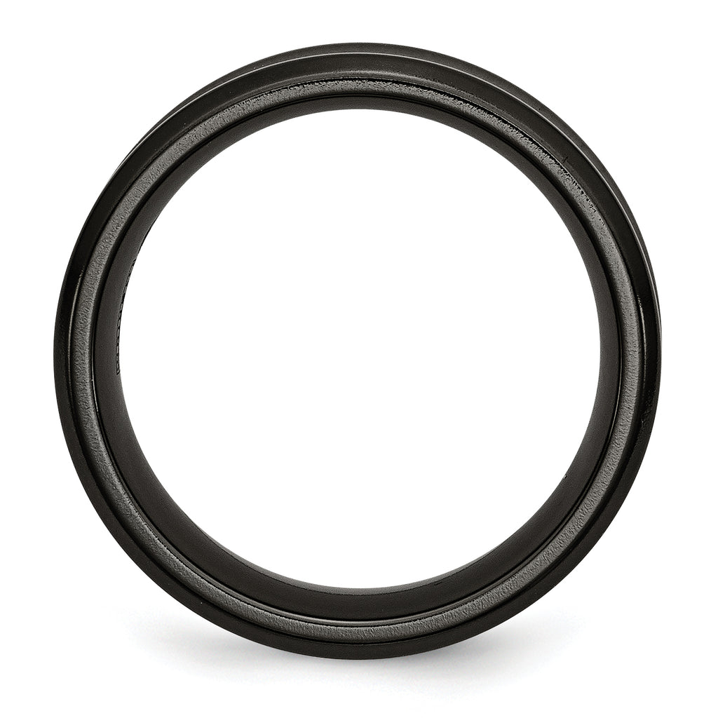 Chisel Titanium Black Ti Polished Concave 9mm Band