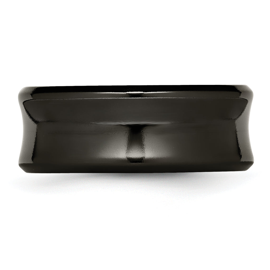Chisel Titanium Black Ti Polished Concave 9mm Band