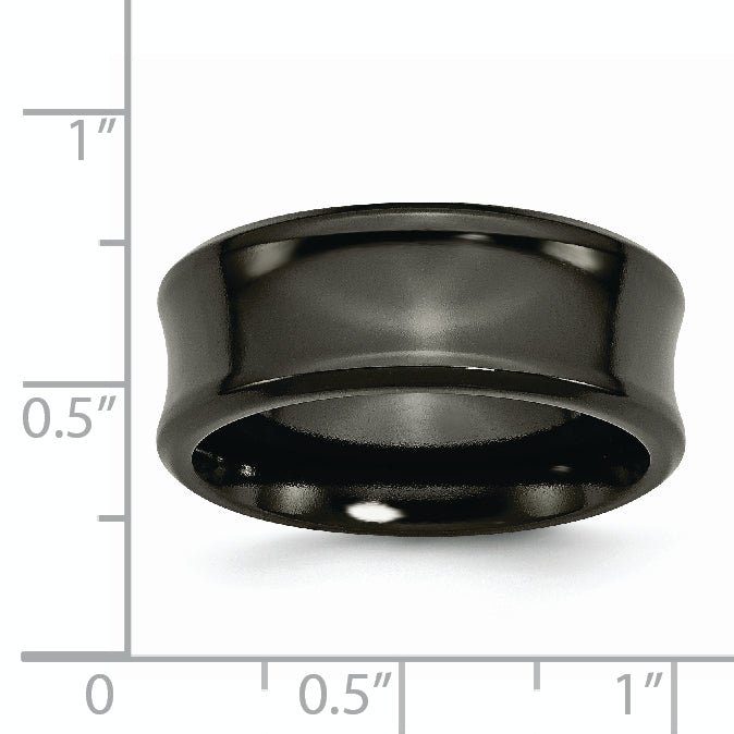 Chisel Titanium Black Ti Polished Concave 9mm Band