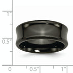 Chisel Titanium Black Ti Polished Concave 9mm Band