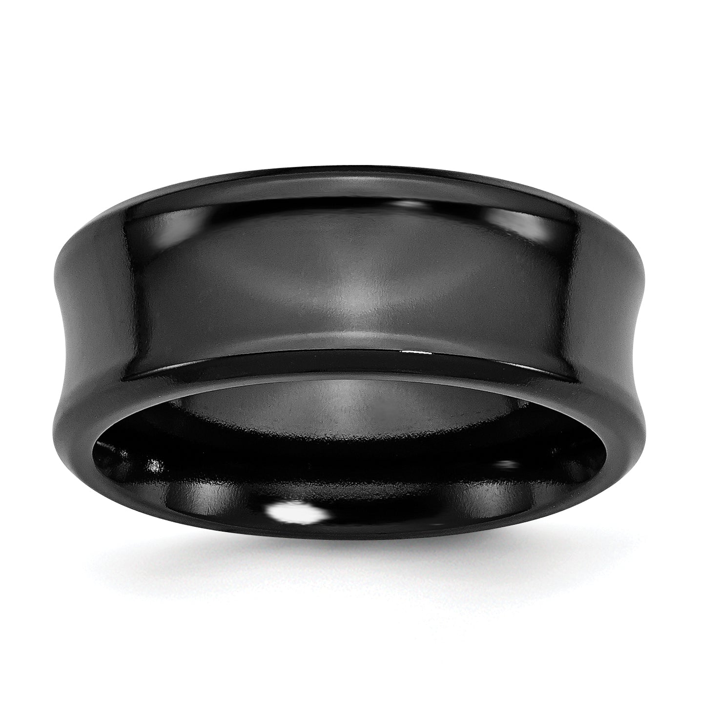 Chisel Titanium Black Ti Polished Concave 9mm Band