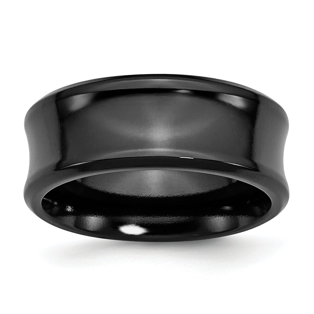 Chisel Titanium Black Ti Polished Concave 9mm Band