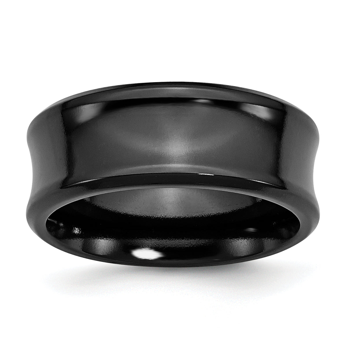 Chisel Titanium Black Ti Polished Concave 9mm Band