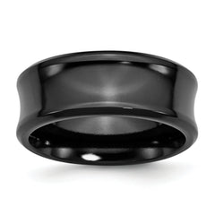 Chisel Titanium Black Ti Polished Concave 9mm Band