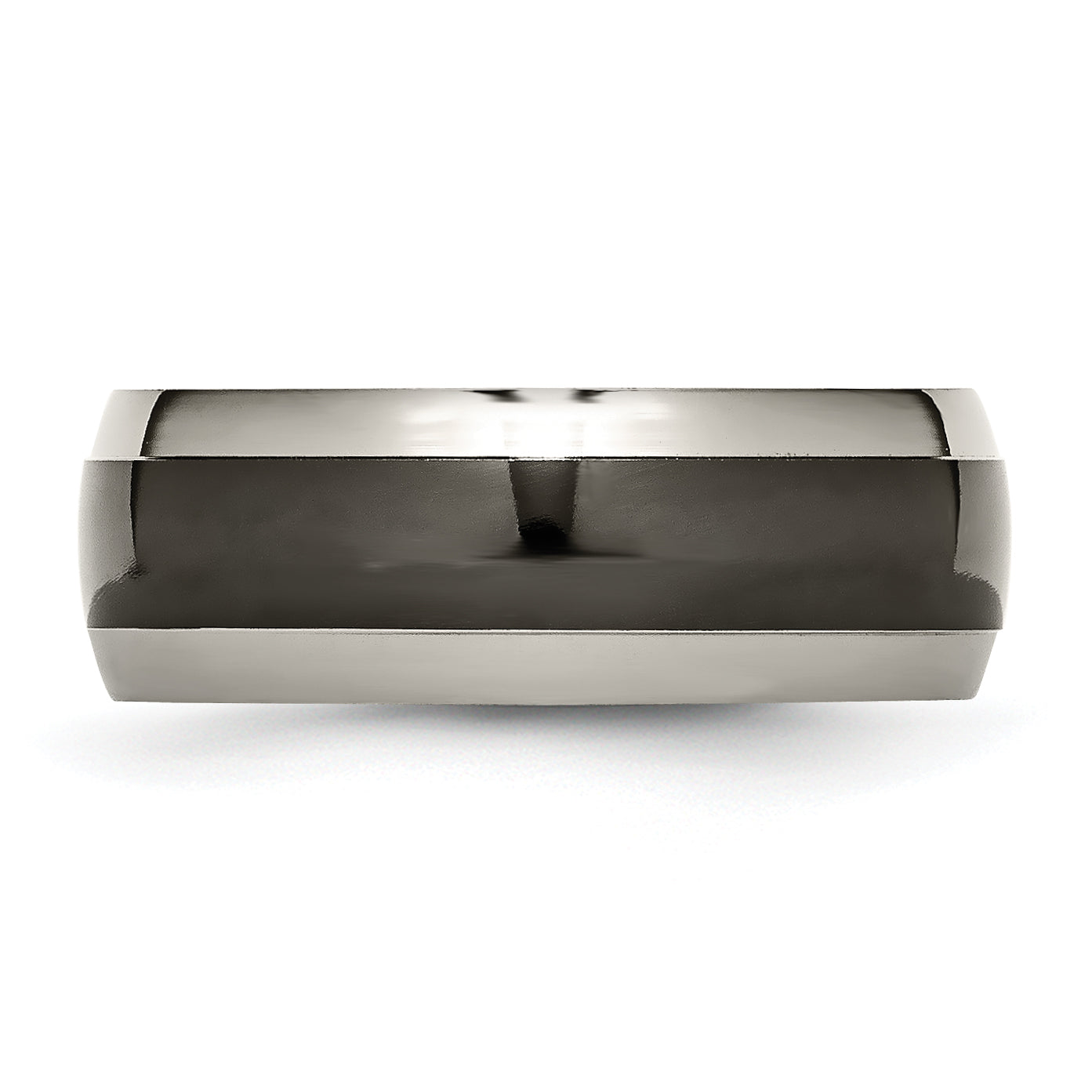 Chisel Titanium Grey and Black Ti Polished 8mm Band