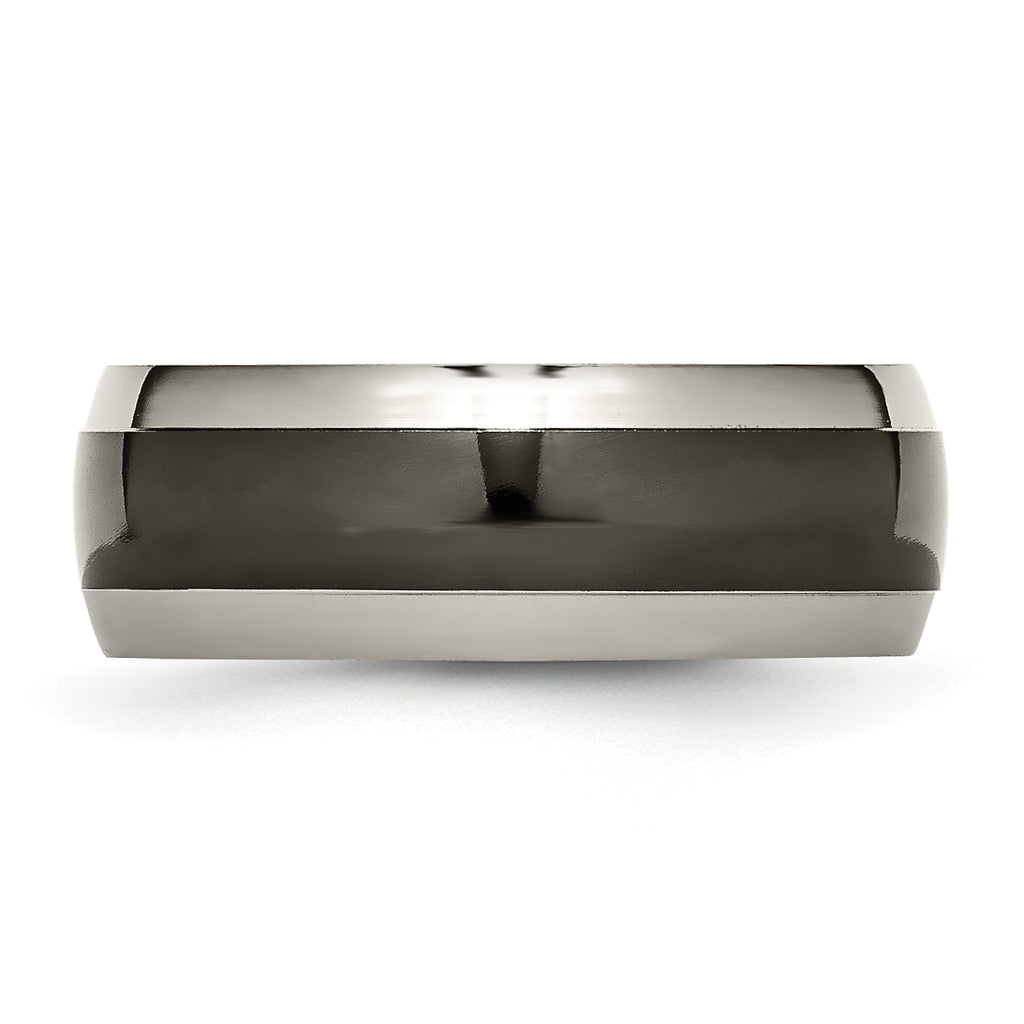 Chisel Titanium Grey and Black Ti Polished 8mm Band