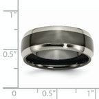 Chisel Titanium Grey and Black Ti Polished 8mm Band