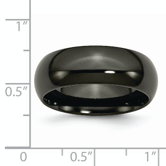 Chisel Titanium Black Ti Polished 8mm Band