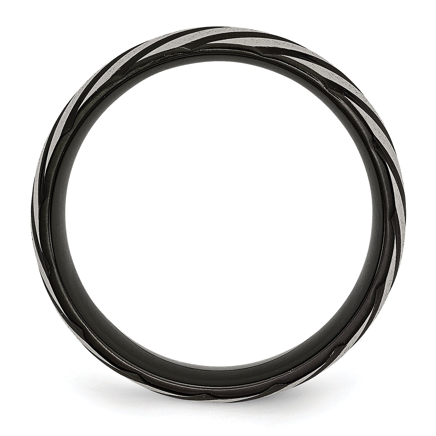 Grooved Wedding Band in Titanium with Black IP Plating, 8mm Secondary image